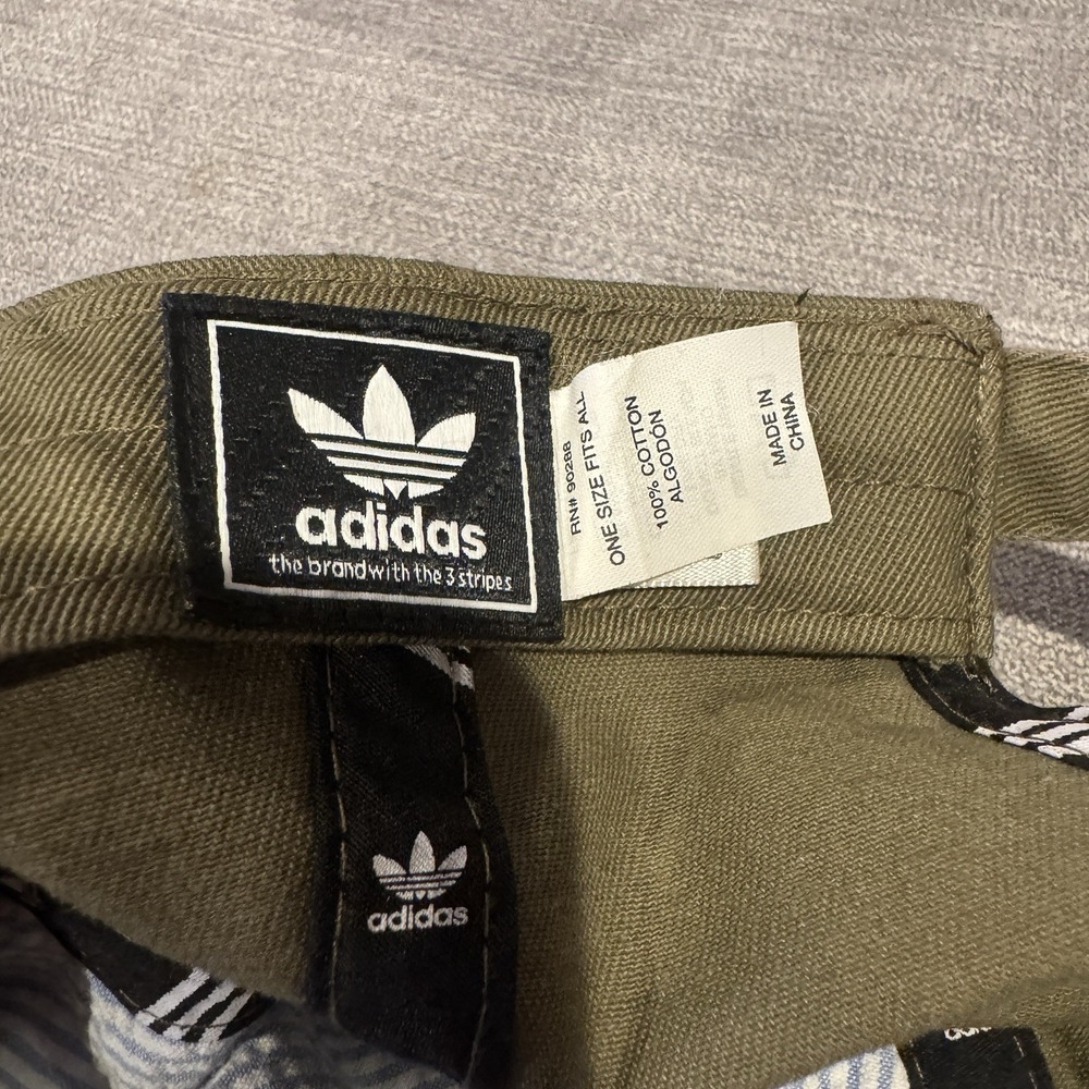 Adidas Hat Strapback Green Black Trefoil Logo Casual Relaxed Baseball Cotton Men - Picture 7 of 7